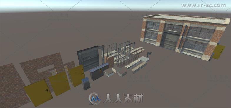 模块化建筑集工业环境3D模型Unity游戏素材资源