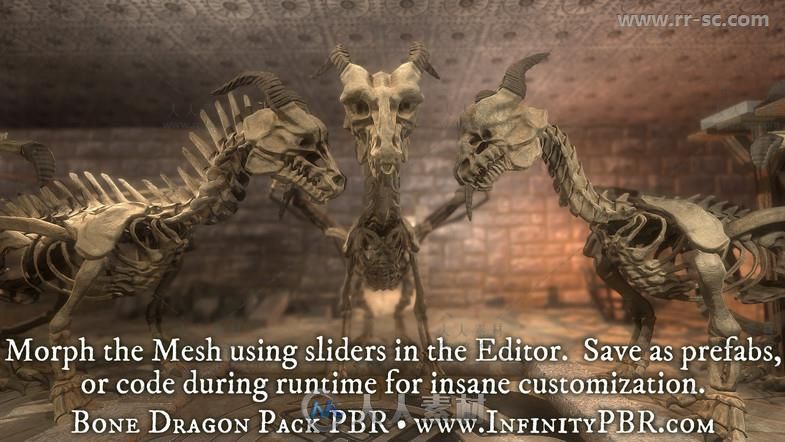 PBR石像鬼骨龙蛇战士生物角色3D模型Unity游戏素材资源