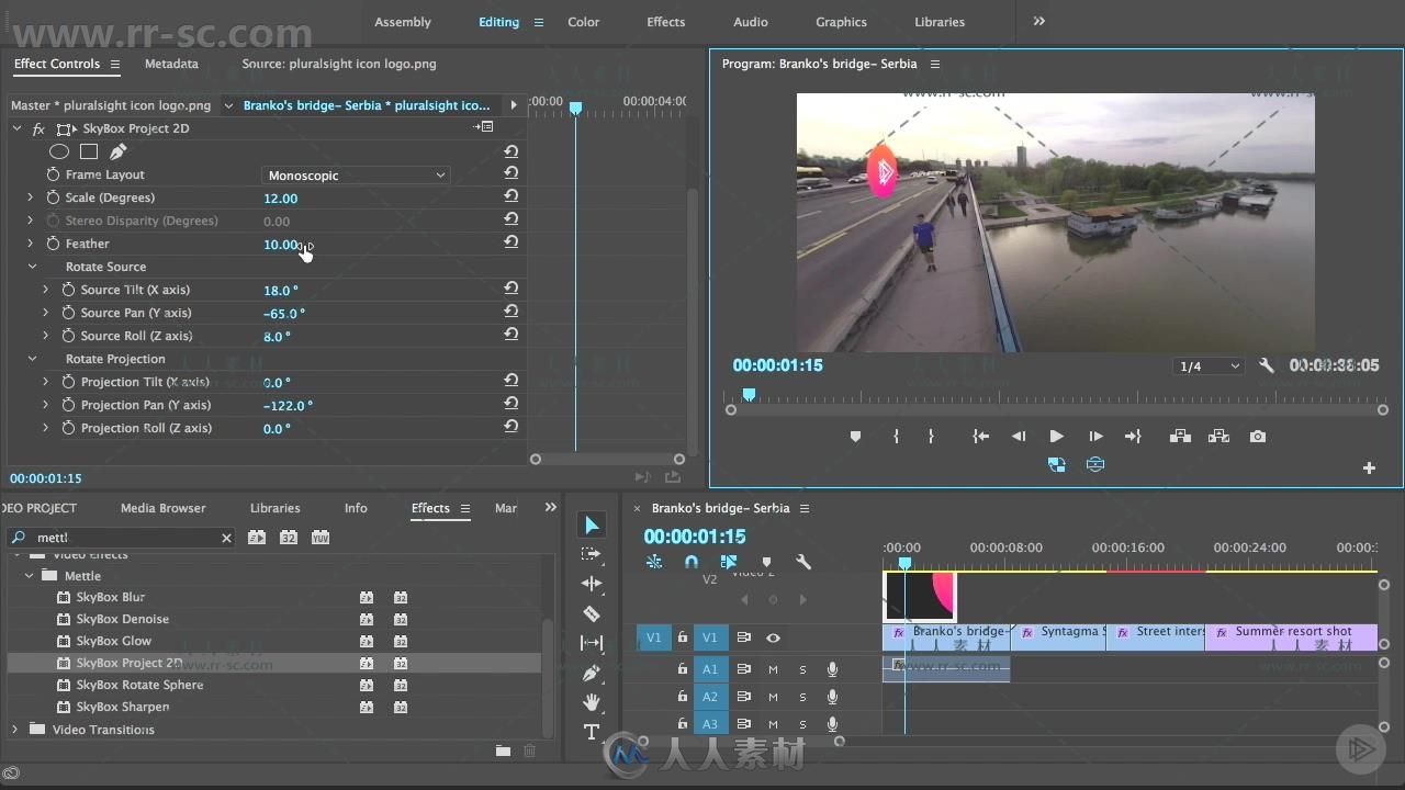 Premiere Pro 360度VR视频剪辑技巧视频教程