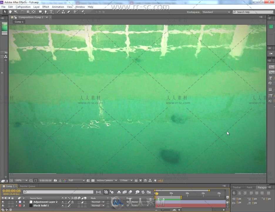 AE合成游泳的鱼视频教程