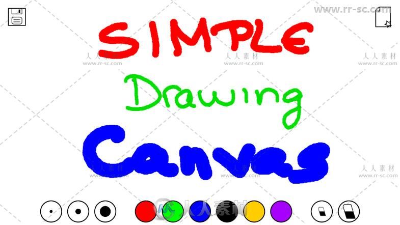 简单的绘画画布框架脚本Unity游戏素材资源