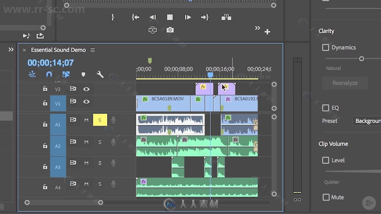 Premiere Pro混音配乐音频编辑处理技术频教程