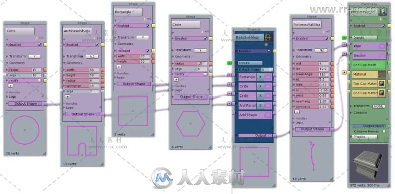 形状逻辑节点建模编辑器扩充Unity游戏素材资源