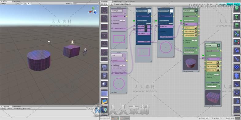 形状逻辑节点建模编辑器扩充Unity游戏素材资源
