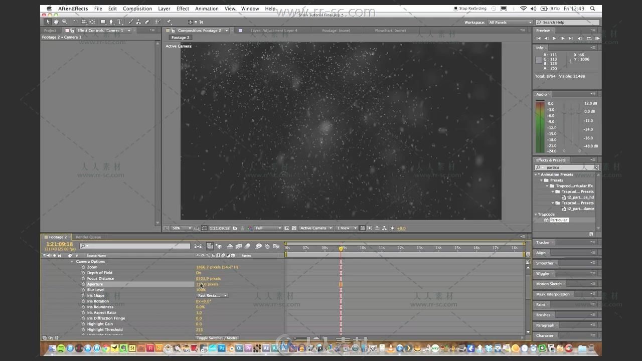 AE插件Trapcode Particular制作冬天下雪场景视频教程