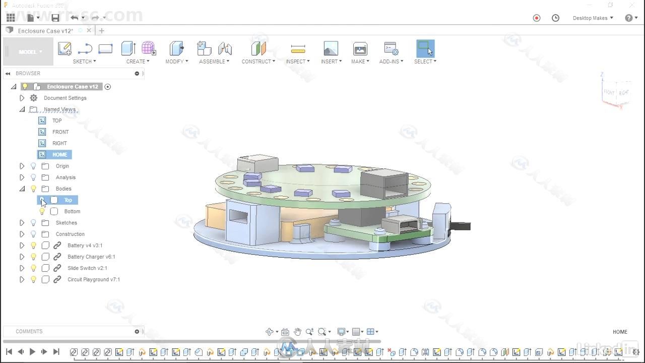 Fusion360电子产品设备外壳3D打印设计视频教程