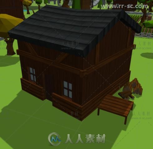 外部卡通乡间村庄风景环境3D模型Unity游戏素材资源