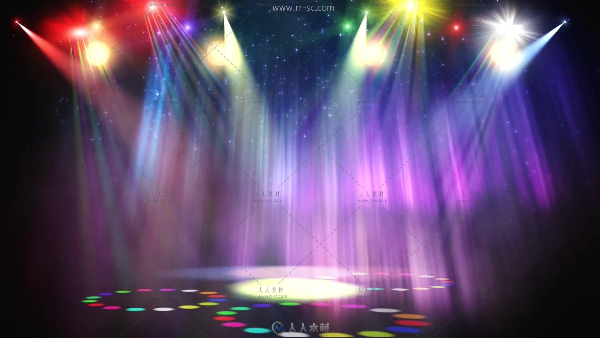 七彩舞台聚光灯效果新年晚会视频素材