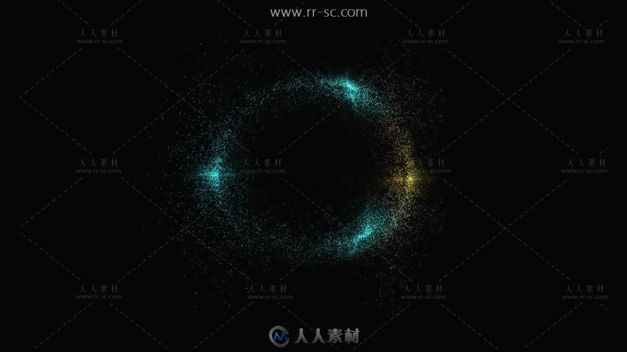 圆圈形状发光粒子运动高清视频素材