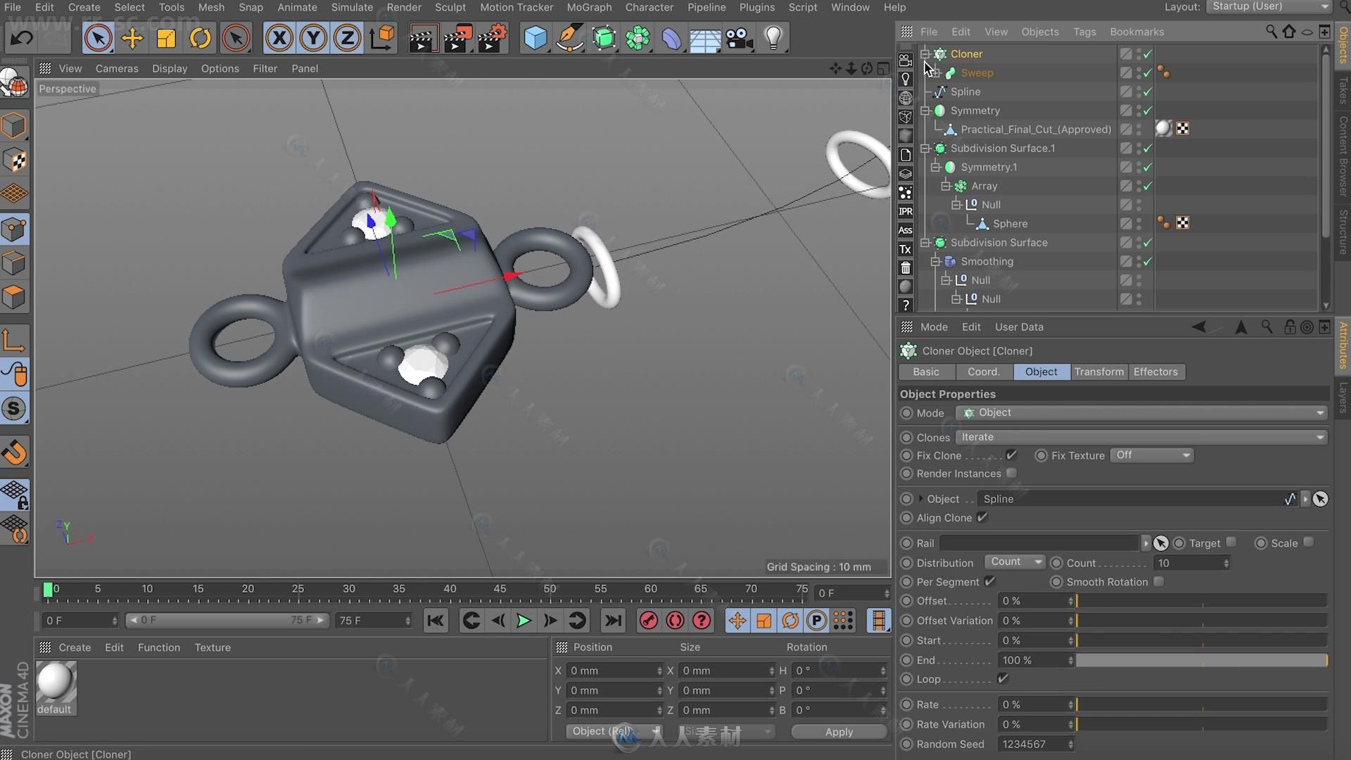 C4D商业戒指首饰可视化实例制作视频教程