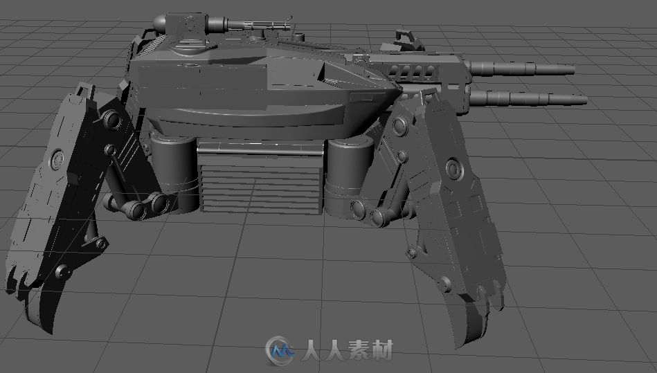 自己做的机甲高炮机枪3D模型 应该勉强算是高模了