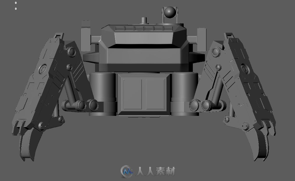 自己做的机甲高炮机枪3D模型 应该勉强算是高模了