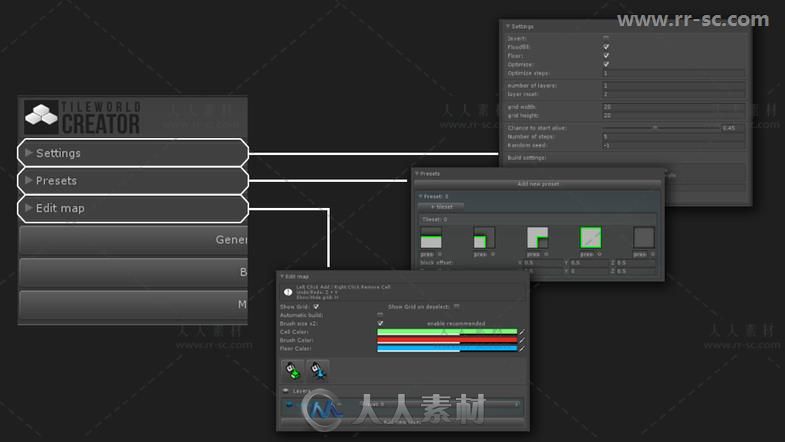 创造美丽的岛屿或地牢设计编辑器扩充Unity游戏素材资源