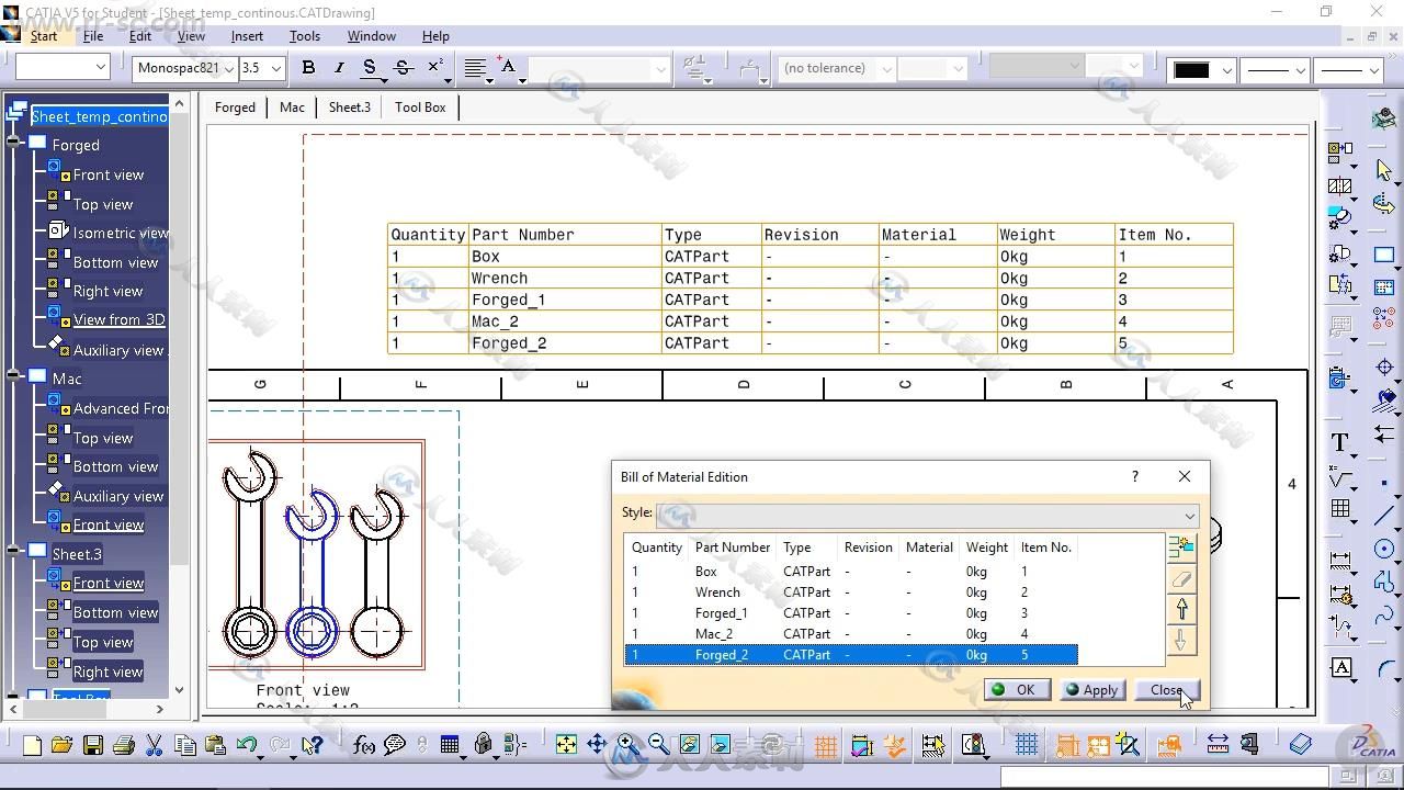 CATIA V5图纸草图绘制技术视频教程