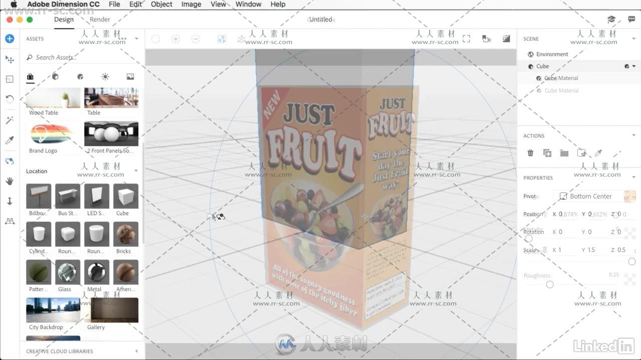 Adobe Dimension模型与真实背景合成技术视频教程