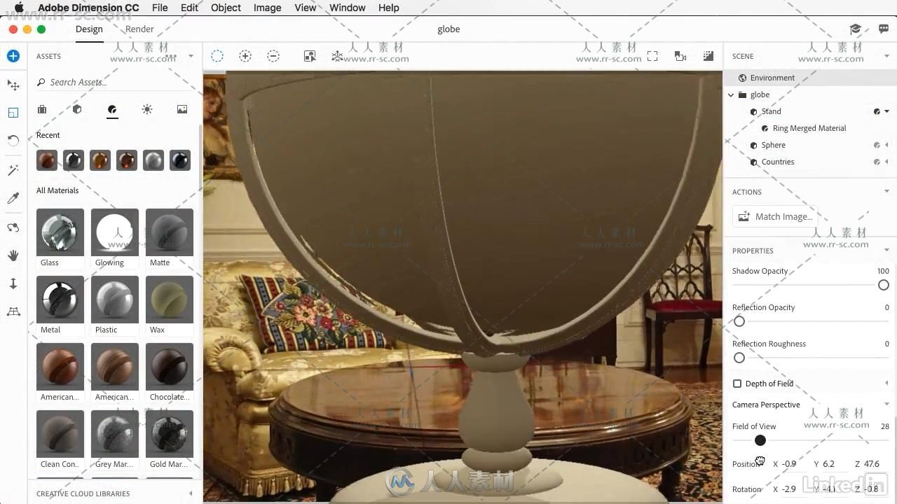 Adobe Dimension模型与真实背景合成技术视频教程