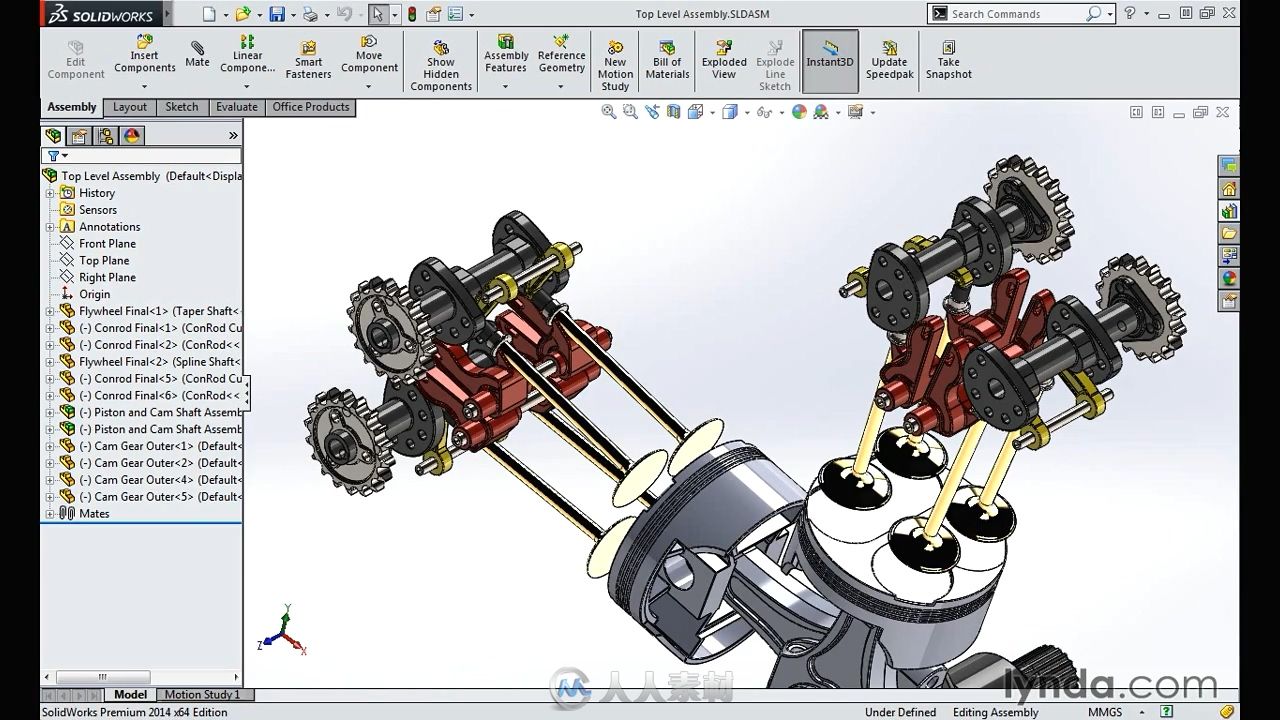 Solidworks设计一个双缸摩托车发动机的详细过程