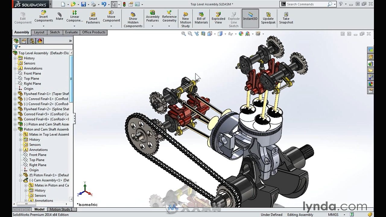 Solidworks设计一个双缸摩托车发动机的详细过程