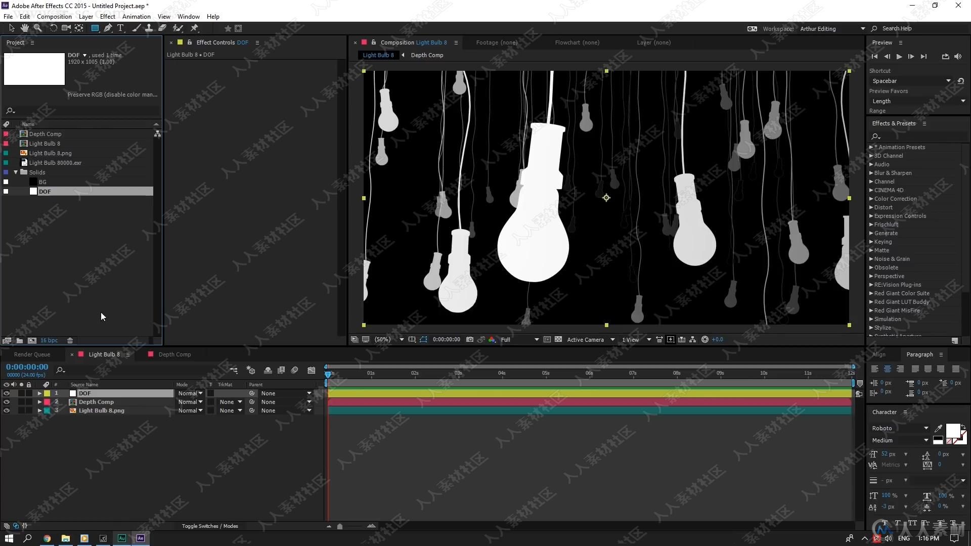 C4D与AE逼真3Dr灯泡渲染技术视频教程