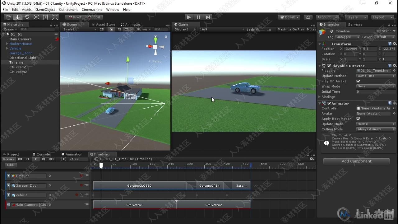 Unity时间线与Cinemachine可视化动画技术视频教程