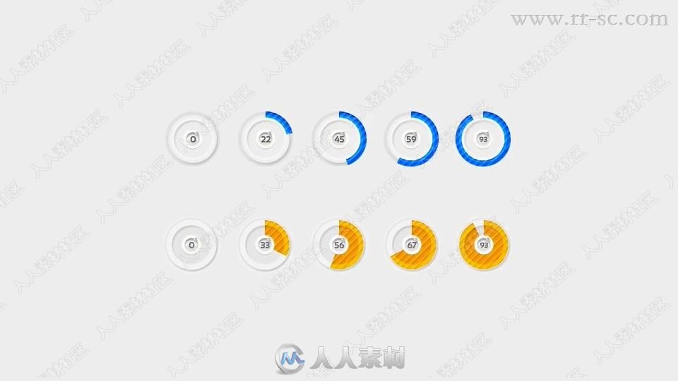 10组经典实用统计图标包装动画AE模版