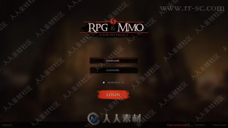 MMORPG在线角色扮演网游UI用户界面Unity游戏素材资源