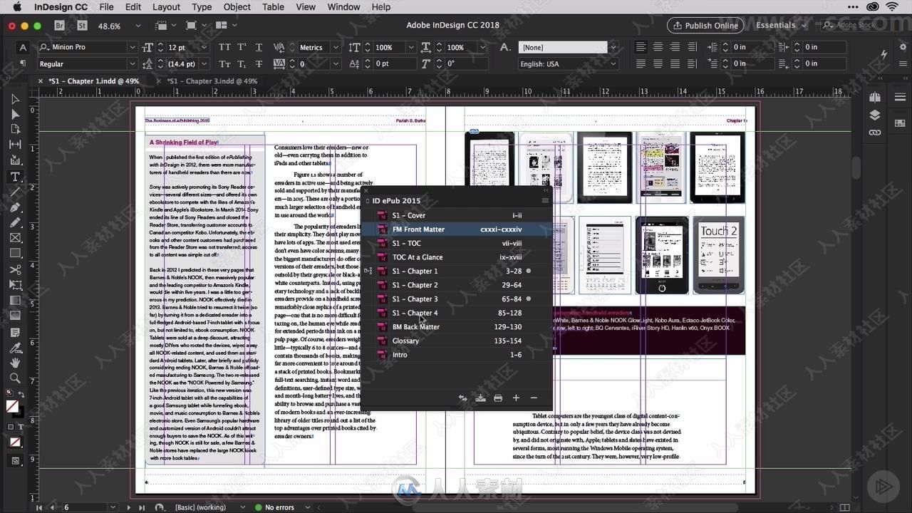 InDesign CC文档开发高效协作技术视频教程