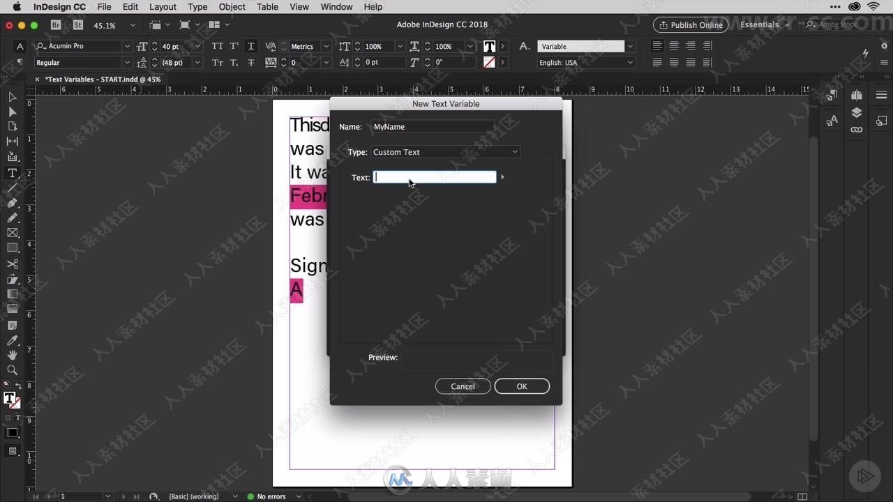 InDesign CC文档开发高效协作技术视频教程