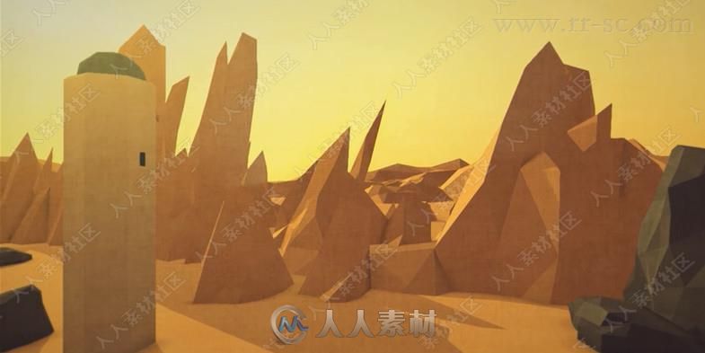 卡通几何艺术风格环境场景3D模型Unity游戏素材资源