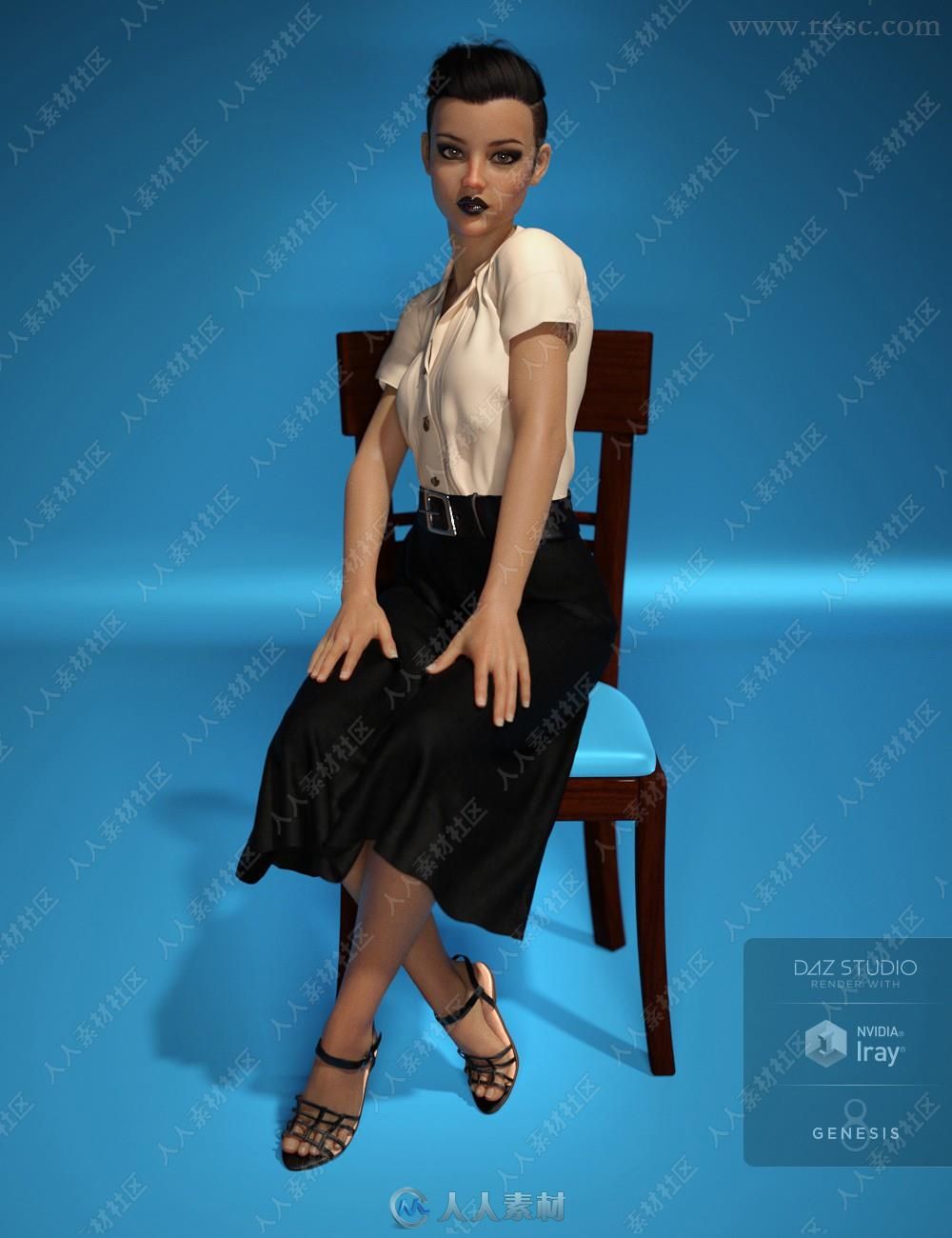 靓丽连衣裙与凉鞋女性服饰3D模型合集