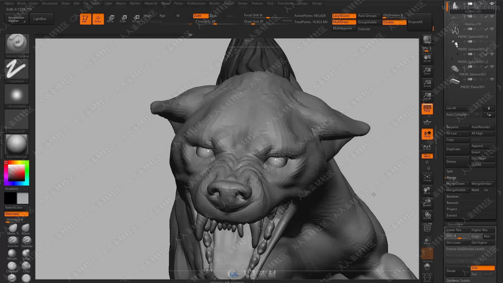 Zbrush动物解剖雕刻完整训练大师班视频教程