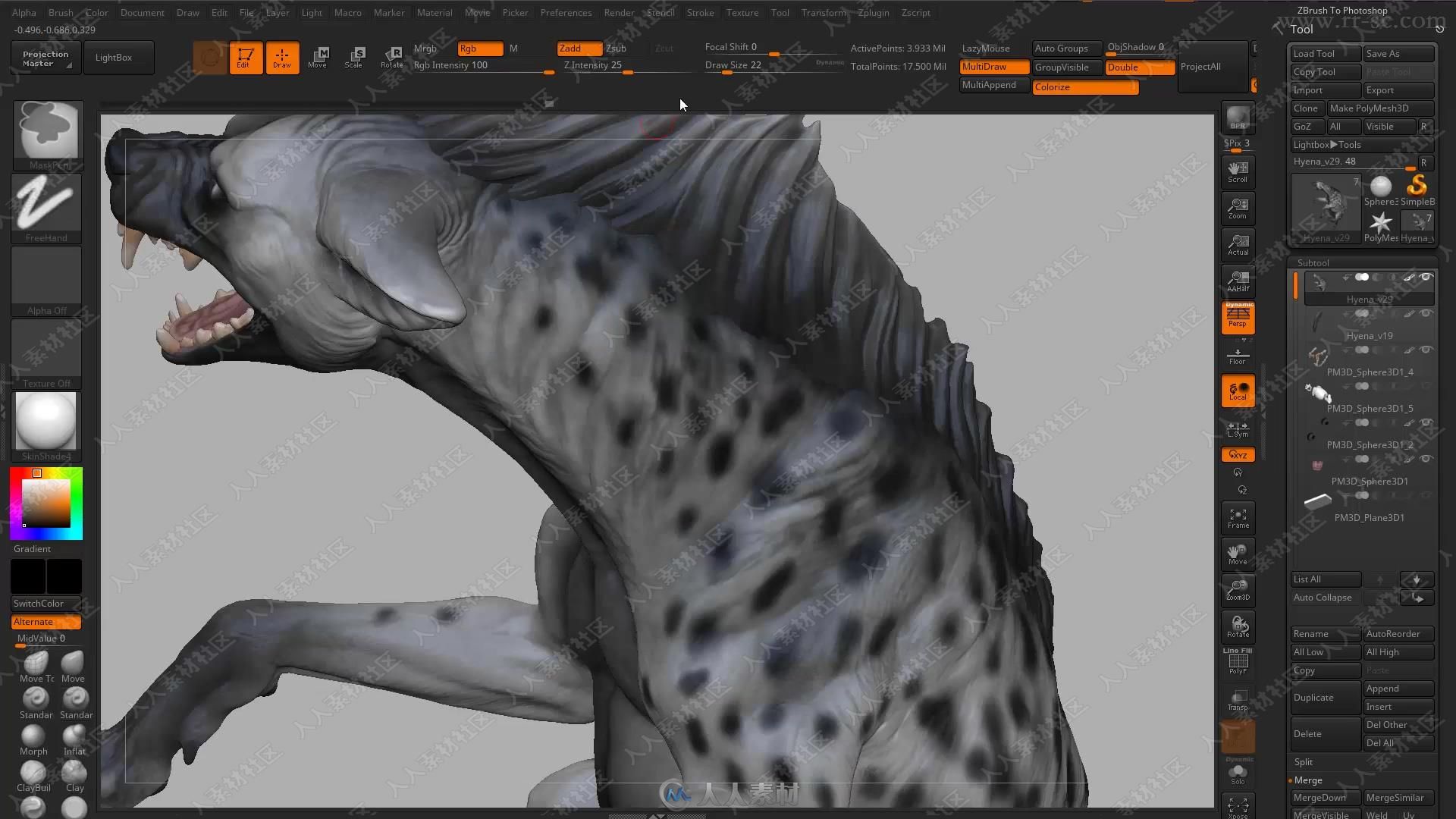 Zbrush动物解剖雕刻完整训练大师班视频教程