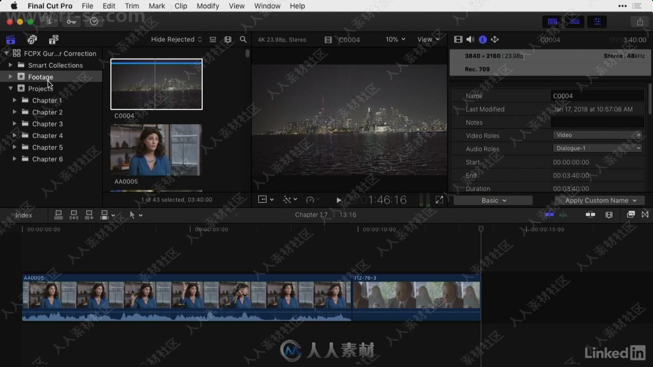 Final Cut Pro X色彩校正技术大师班视频教程