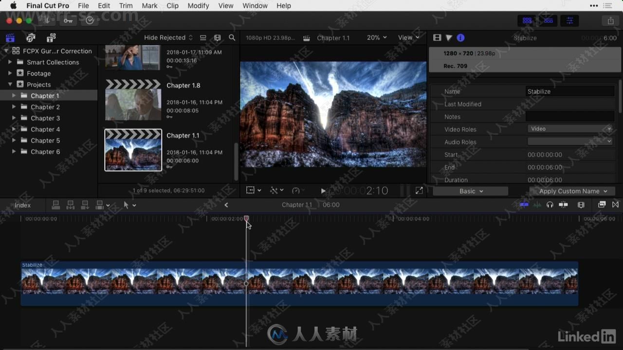 Final Cut Pro X色彩校正技术大师班视频教程