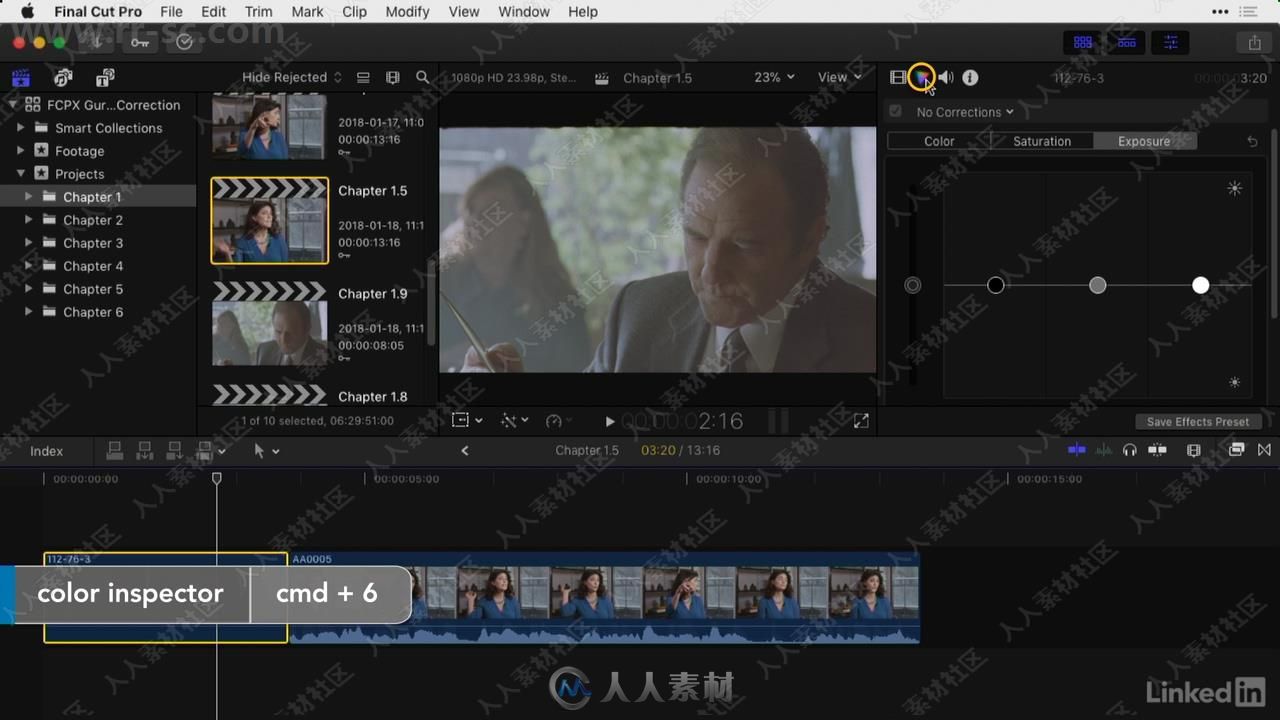 Final Cut Pro X色彩校正技术大师班视频教程