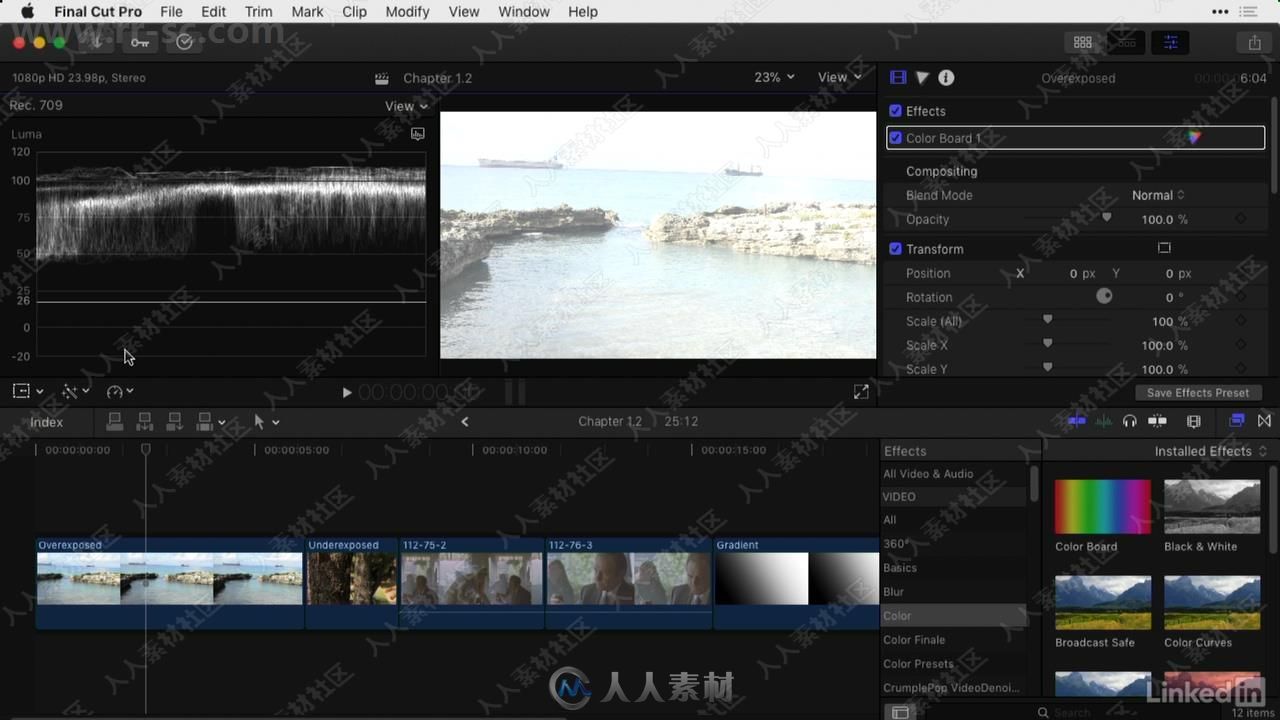 Final Cut Pro X色彩校正技术大师班视频教程