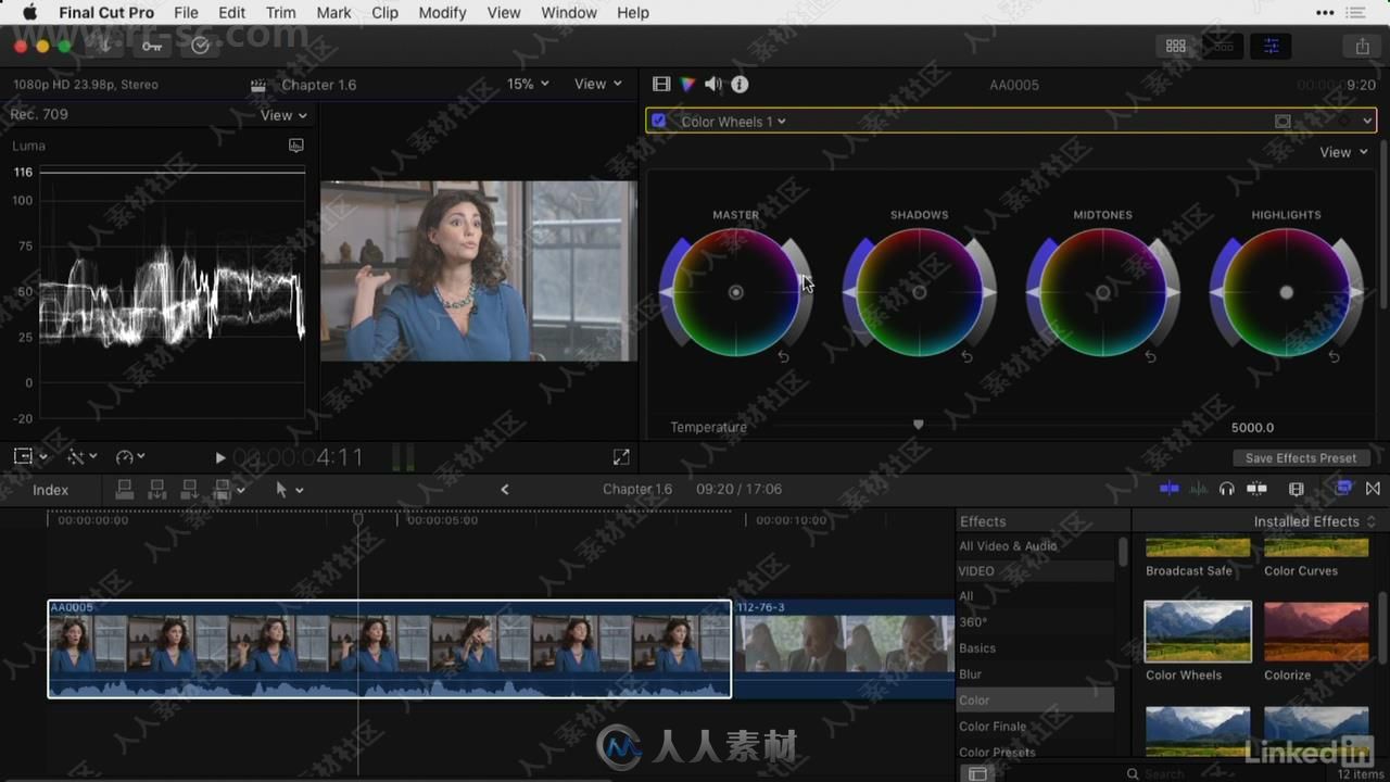 Final Cut Pro X色彩校正技术大师班视频教程