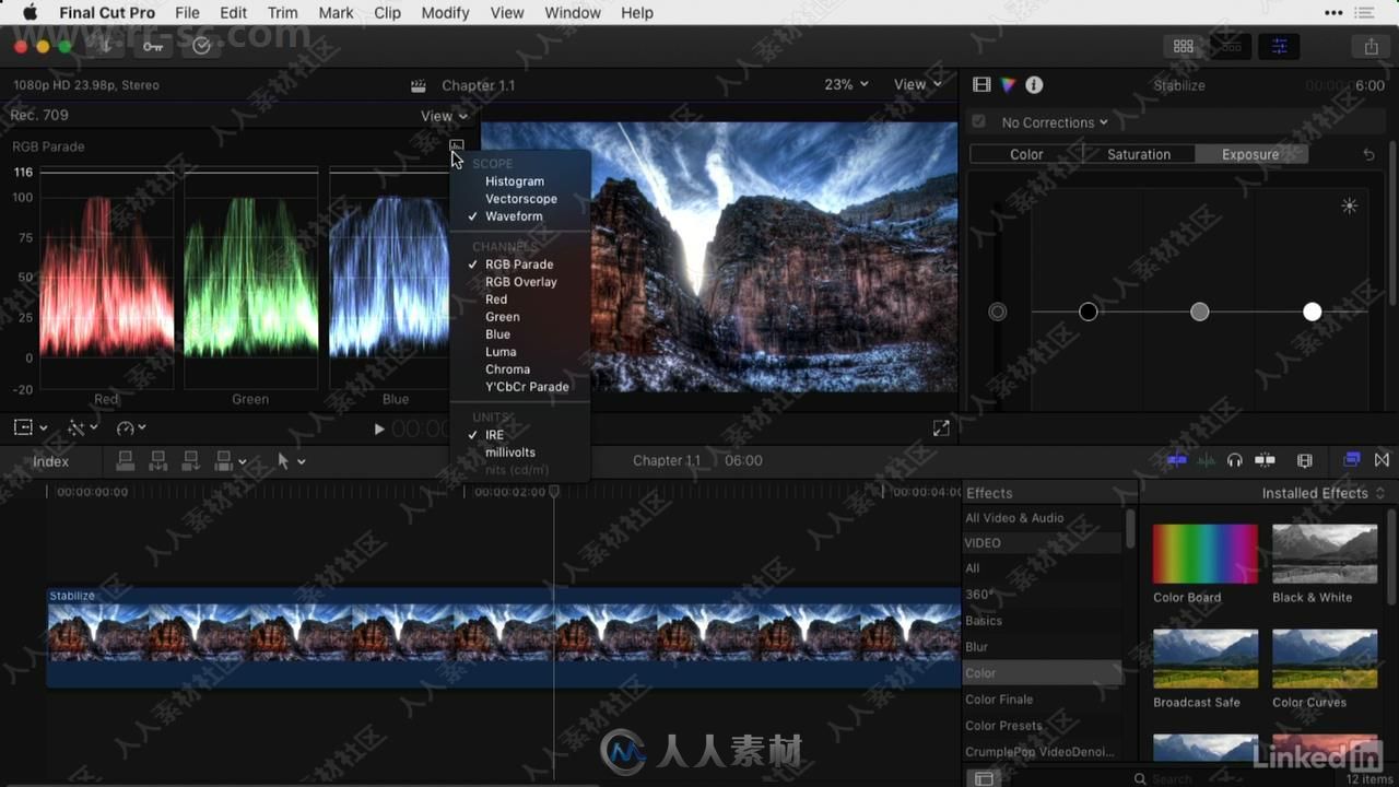 Final Cut Pro X色彩校正技术大师班视频教程