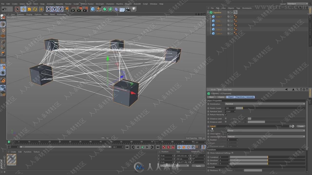 Topowire导线转换动态样条C4D插件V1.0版