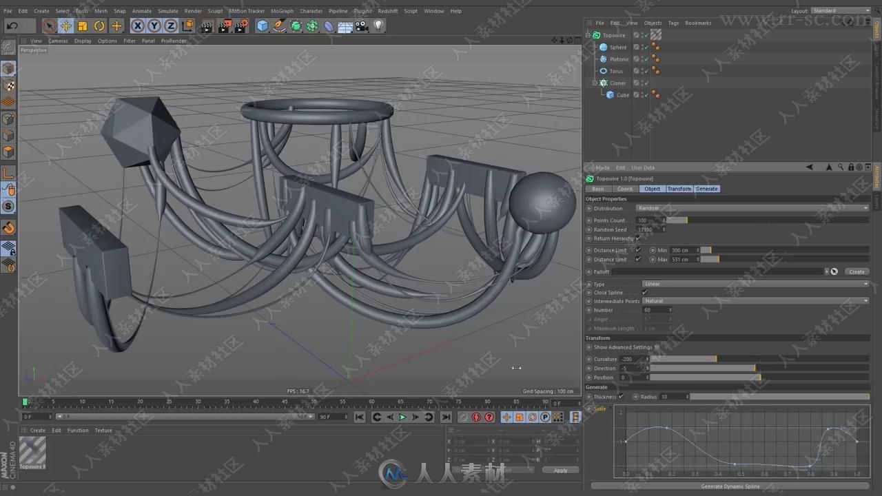 Topowire导线转换动态样条C4D插件V1.0版