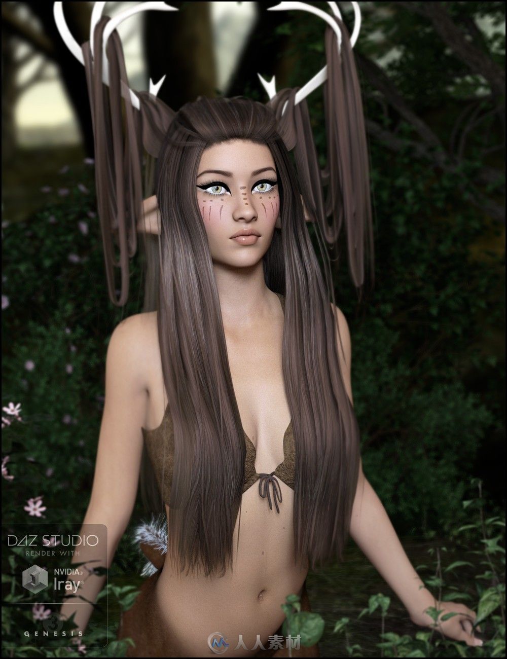 Daz 3D高清女性模型(森林女鹿精灵) for Genesis 3