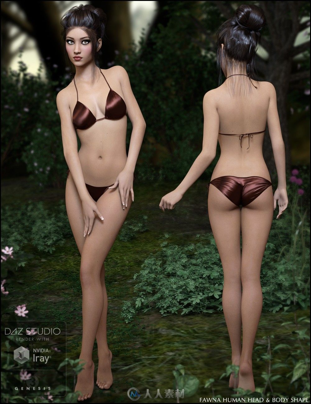 Daz 3D高清女性模型(森林女鹿精灵) for Genesis 3