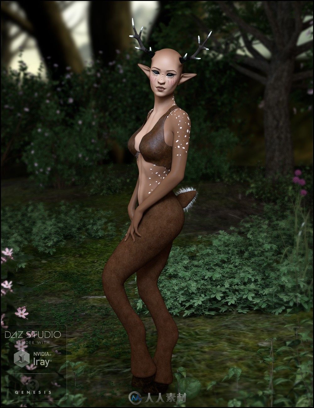 Daz 3D高清女性模型(森林女鹿精灵) for Genesis 3