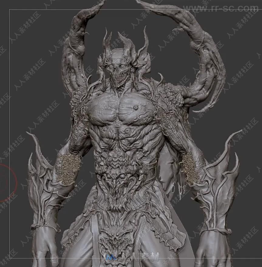 Zbrush恶魔角色数字艺术表现刻画视频教程