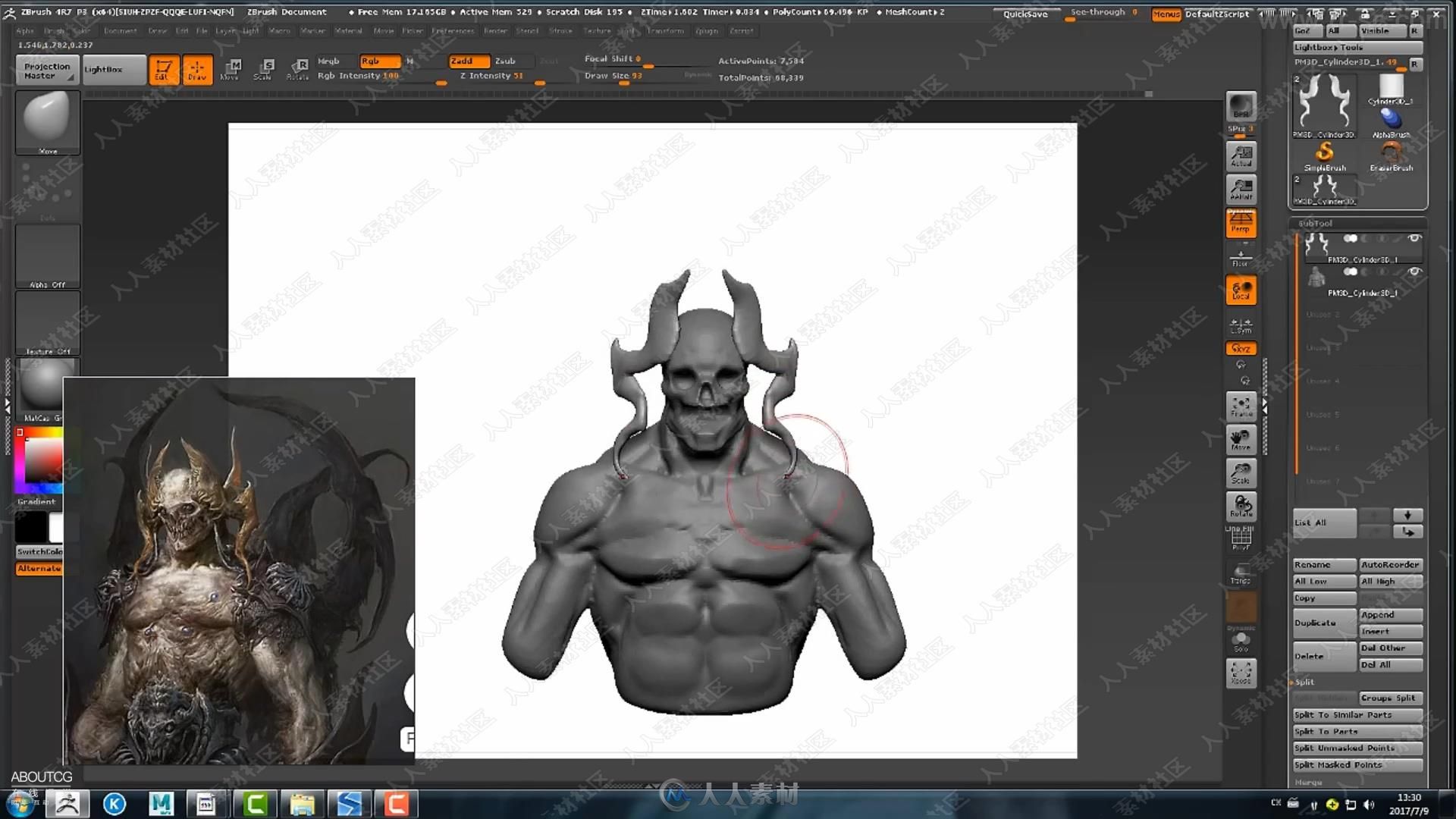 Zbrush恶魔角色数字艺术表现刻画视频教程