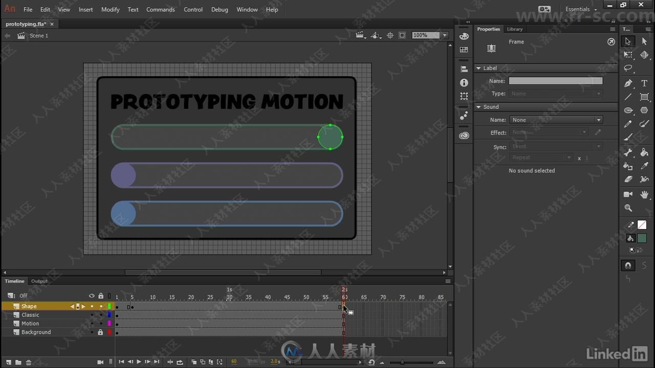 Animate CC中UI动画原型制作视频教程