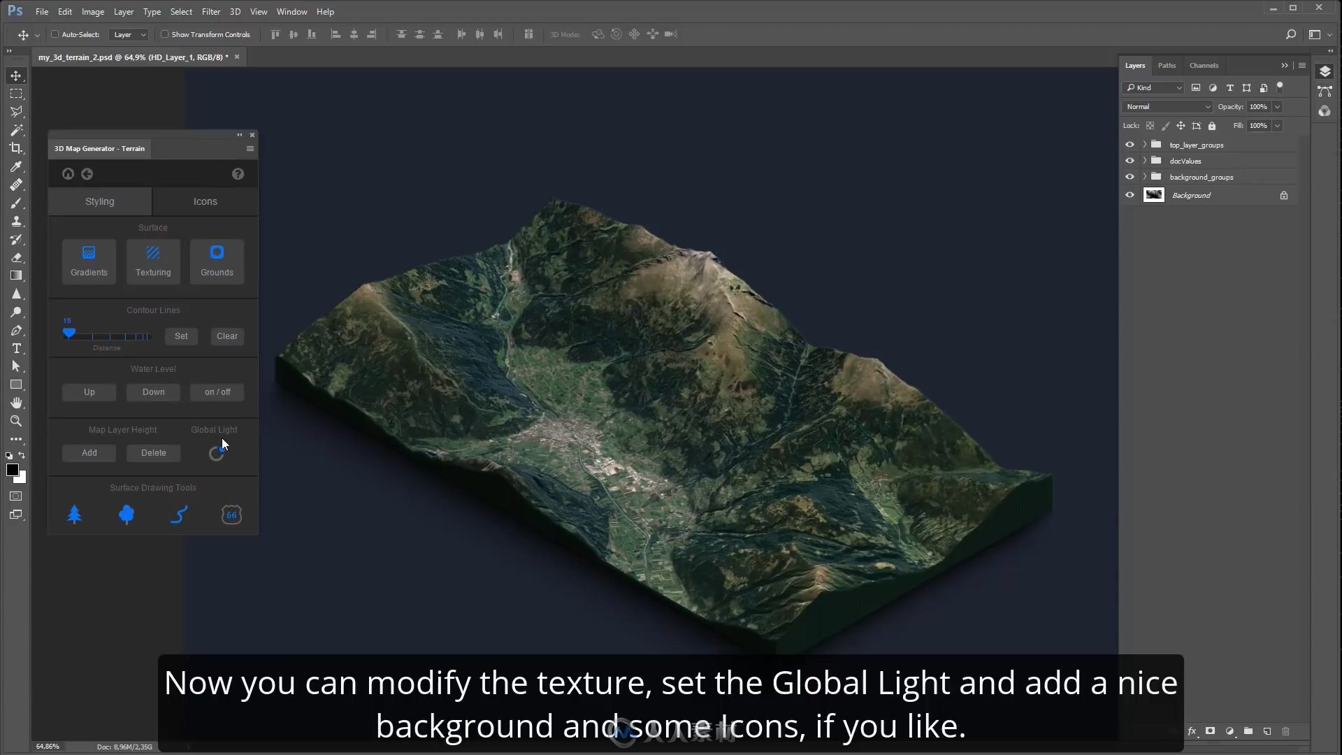 创建真实3D地形插件3D map generator视频教程