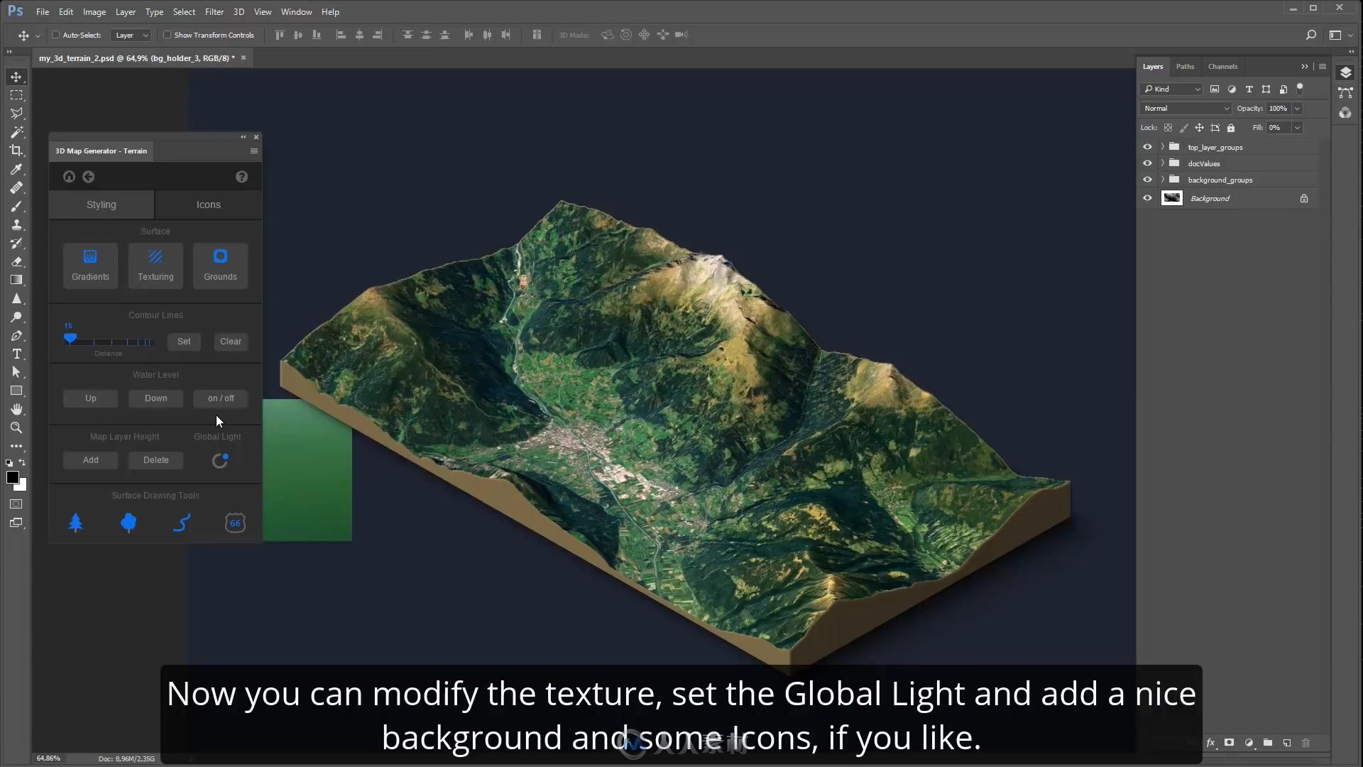 创建真实3D地形插件3D map generator视频教程