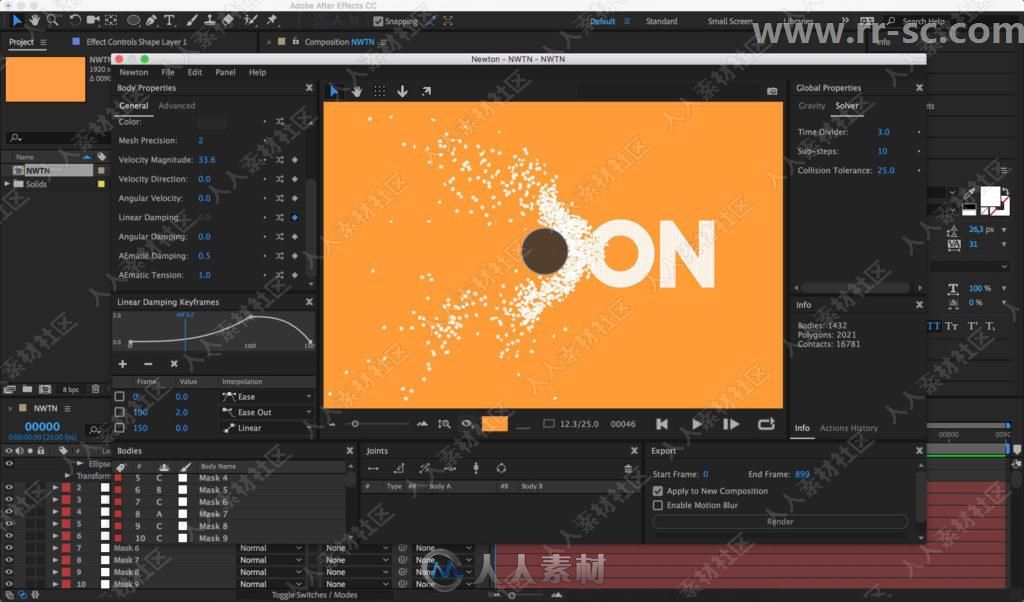 Motion Boutique Newton 牛顿2D动力学AE插件V3版