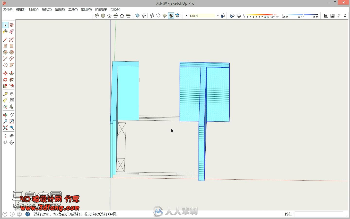 SketchUP书房设计视频教程